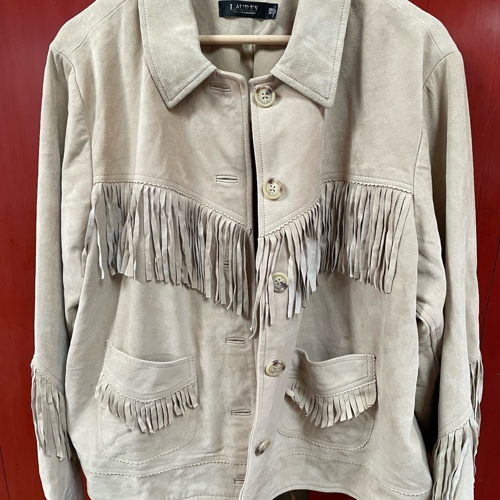 Ralph Lauren Leather Fringe Jacket 20W